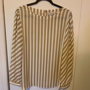 LOFT Gold Striped Blouse